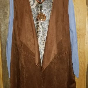 Chico's genuine suede cardigan